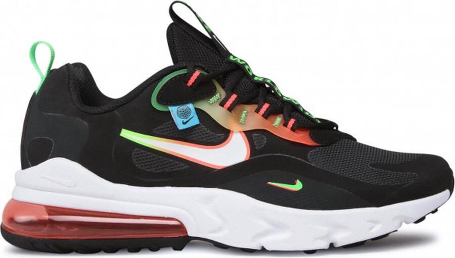 Nike Air Max 270 React Worldwide Junior Black Green Strike Flash Crimson White