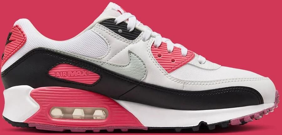 Nike Air Max 90 Wmns Aster Pink Sneakers Dames Wit Aster Pink Zwart Light Silver