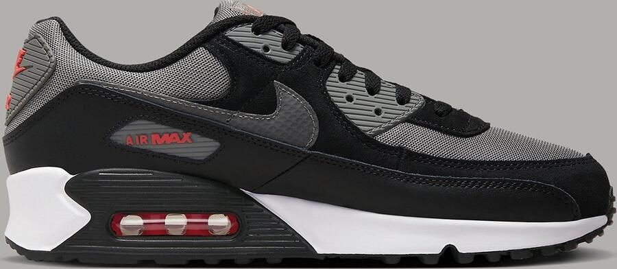 Nike Lage Sneakers Air Max 90 Black flat Pewter-picante Red