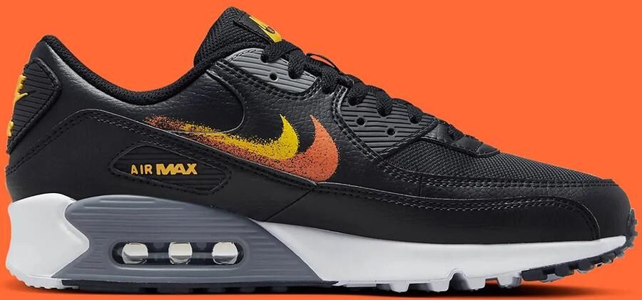 Nike Air Max 90 kleur zwart wit grijs geel oranje - Foto 2