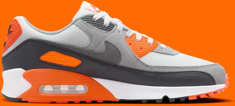 Nike Air Max 90 Summit White Safety Orange Dark Smoke Grey Smoke Grey- Summit White Safety Orange Dark Smoke Grey Smoke Grey - Foto 3