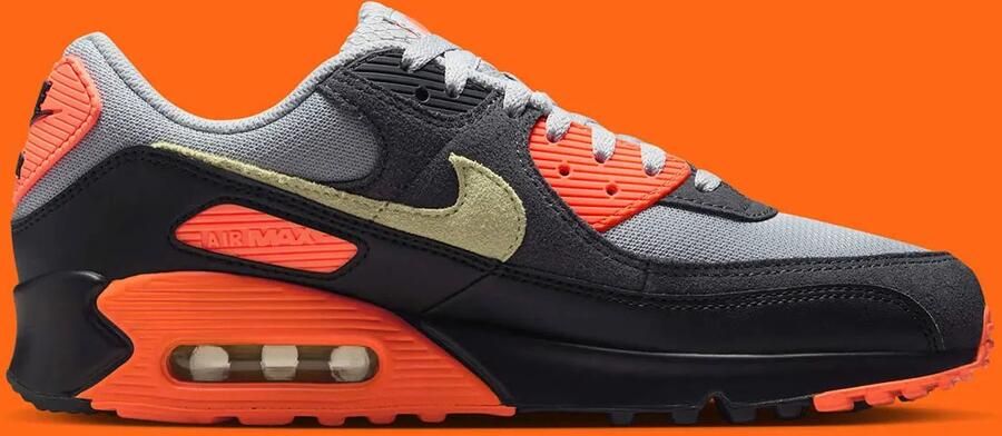 Nike Air Max 90 Hyper Crimson Limelight Sneakers Unisex Oranje Zwart Grijs