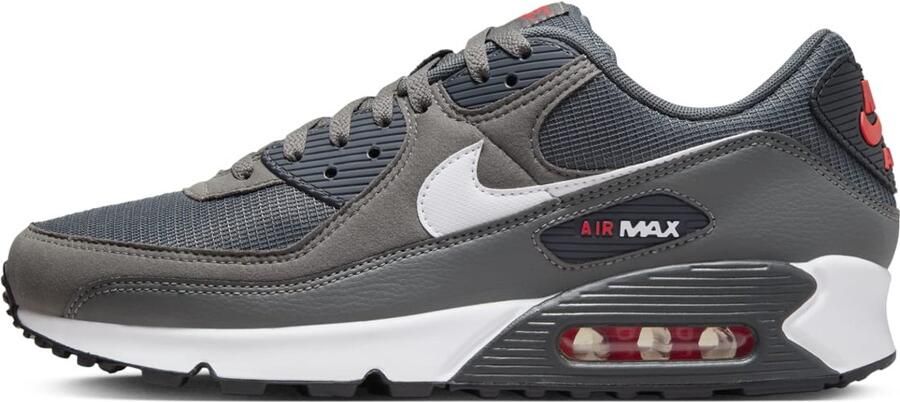 Nike Air Max 90 Iron Grey University Red Anthracite White- Iron Grey University Red Anthracite White