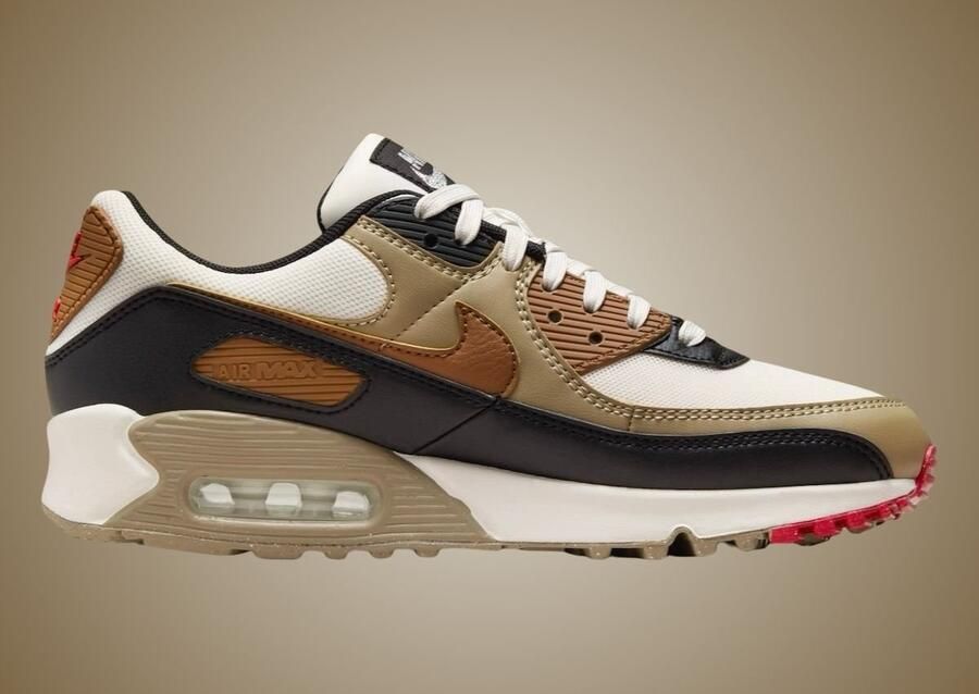 Nike Air Max 90 "Light British Tan Khaki" DH8010-005 Wit Groen - Foto 2