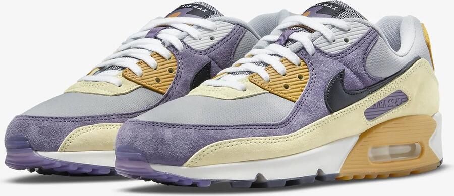Nike Air Max 90 Herenschoenen 38.5 Court Purple Lemon Drop Wolf Grey Zwart - Foto 3