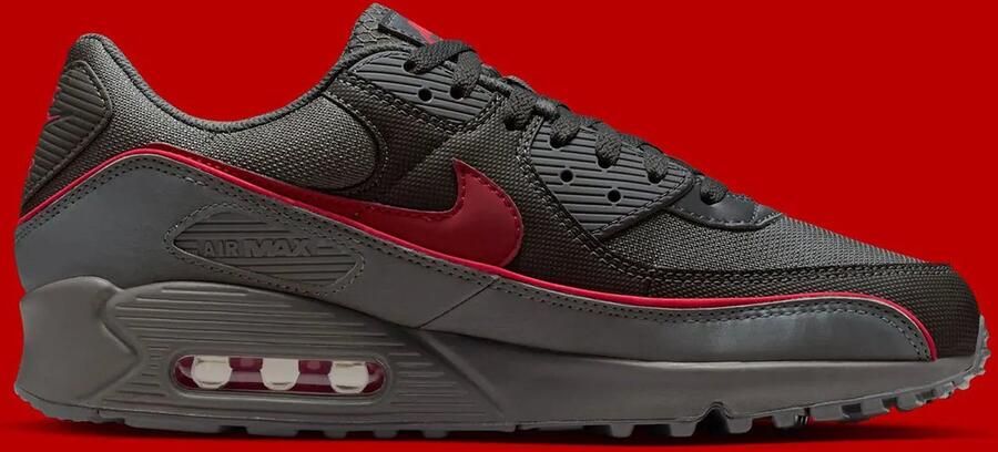 Nike Air Max 90 PRM Sneaker Grijs Rood Zwart Limited Edition - Foto 2