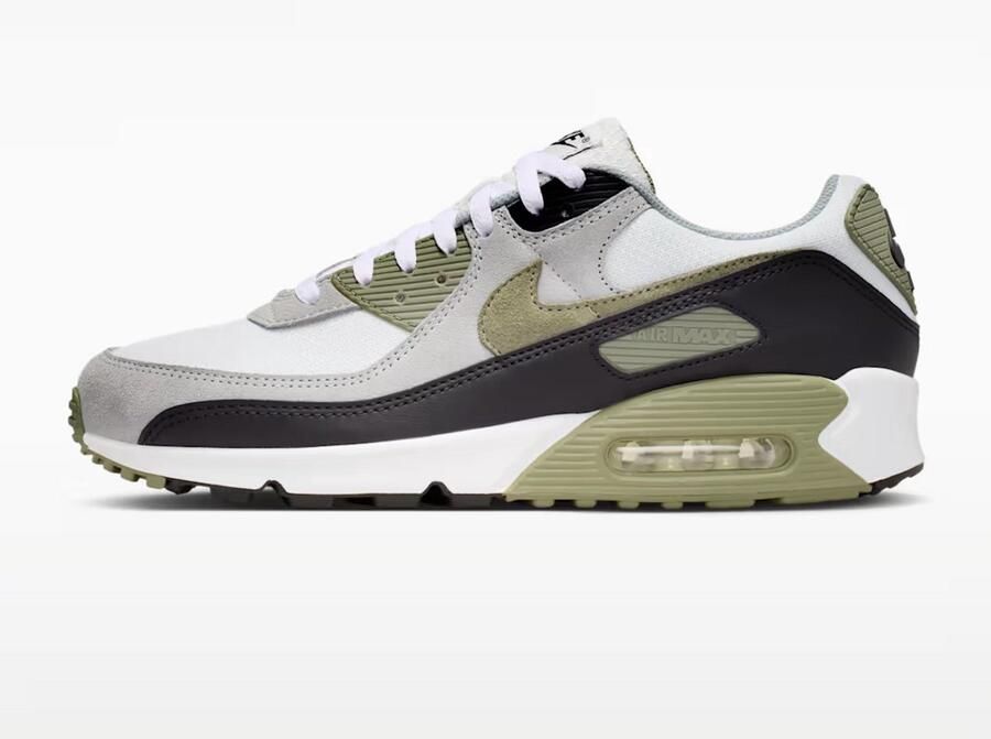 Nike Air Max 90 Summit White Light Pumice Zwart Silver Sage Wit Grijs Air Max Lifestyle Sneakers voor nen