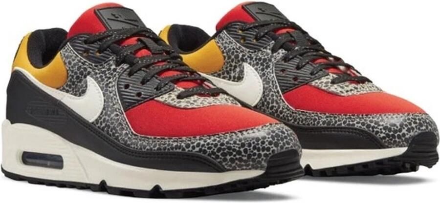 Nike Air Max 90 Special Edition Safari Zwart Rood Oranjegeel Sneakers Unisex Doos Zonder Deksel - Foto 5