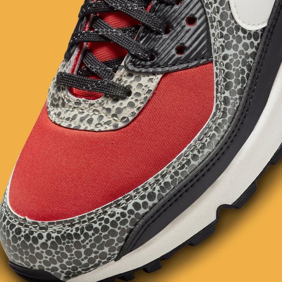 Nike Air Max 90 Special Edition Safari Zwart Rood Oranjegeel Sneakers Unisex Doos Zonder Deksel - Foto 2