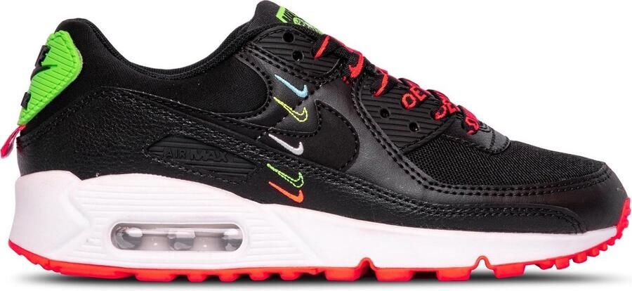 Nike Zwarte lage schoen met Flash Crimson Multicolor Dames