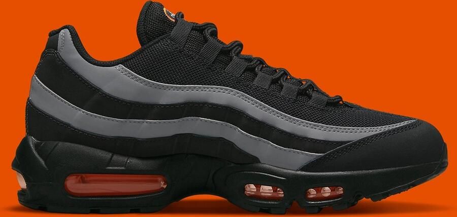 Nike Air Max 95 Herenschoenen 38.5 Zwart Iron Grey Wit Safety Orange - Foto 4