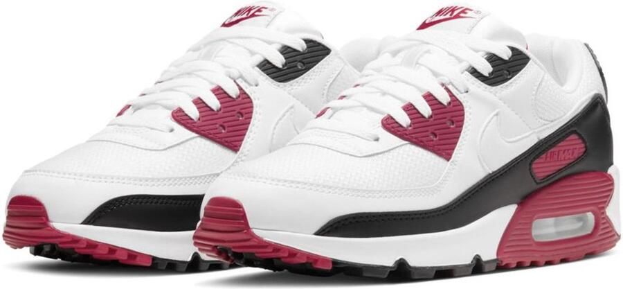 Nike Air Max 90 Heren Sneakers White White-New Maroon-Black - Foto 3