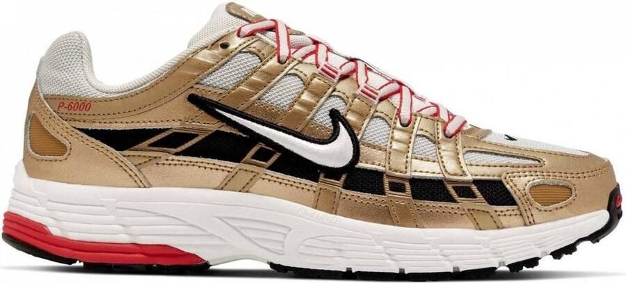 Nike P-6000 Light Bone Metallic Gold University Red Summit White Grey