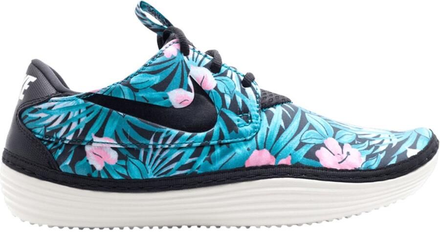 Nike Solarsoft Moccasin SP Sneakers Black Black-Desert Sand Zwart Beige (bloemenprint) Solarsoft Lifestyle Heren Sneakers voor Mannen