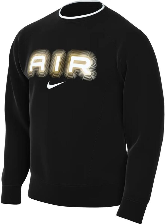 Nike Sportswear Swoosh Air Fleece Sweatshirt Trui Unisex XS Zwart Goud Wit