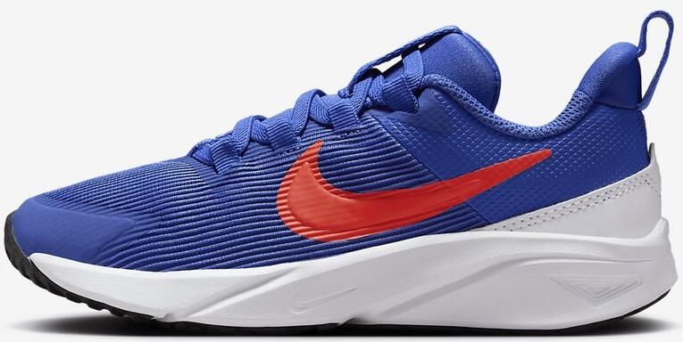 Nike Star Runner 4 Astronomy Blue White Total Orange Blauw Oranje Star Runner Hardlopen Kinder Hardloopschoenen voor en - Foto 2