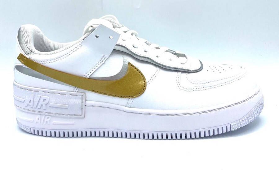 Nike Air Force 1 Shadow Dames Schoenen White Leer Synthetisch