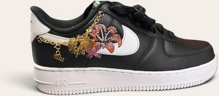 Nike Air Force 1 '07 Premium Limited Edition Zwart Wit Sneakers Dames Doos Zonder Deksel - Foto 2