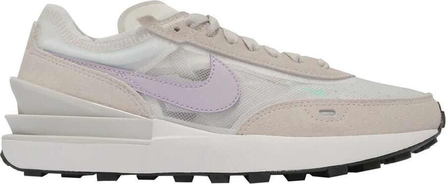 Nike Waffle One Dames Summit White Light Bone Green Glow Infinite Lilac