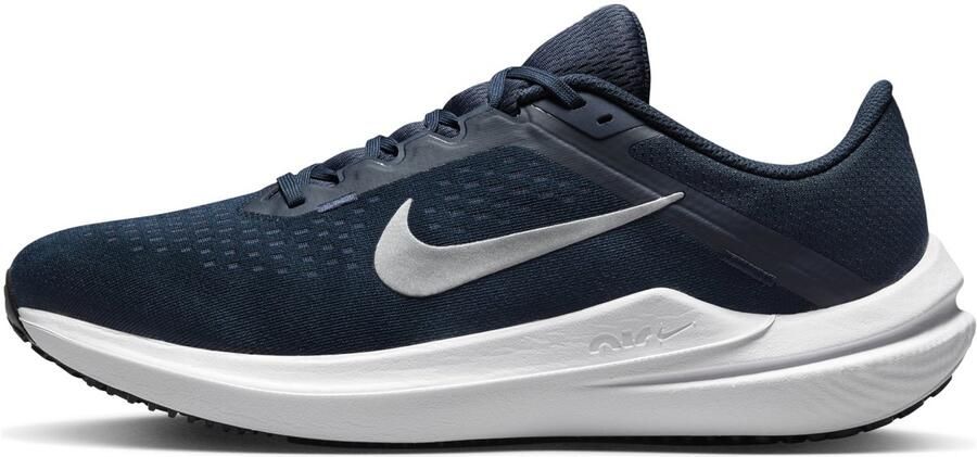 Nike Winflo 10 Sneakers College Navy Metallic Silver Blauw Zilver Winflo Hardlopen Mannen