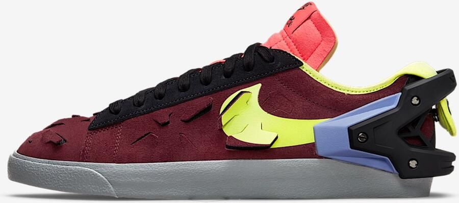 Nike x ACRONYM Blazer Low Night Maroon Black Laser Crimson Lemon Venom Bordeaux Zwart Blazer Lifestyle Unisex Sneakers