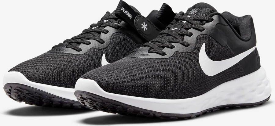 Nike Revolution 6 FlyEase eenvoudig aan en uit te trekken hardloopschoenen voor heren (straat) Zwart