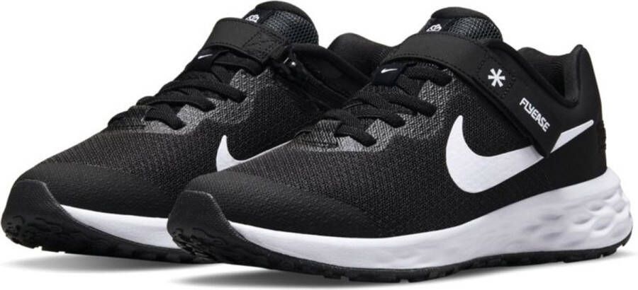 Nike Revolution 6 FlyEase Eenvoudig aan en uit te trekken hardloopschoenen voor kids (straat) Zwart