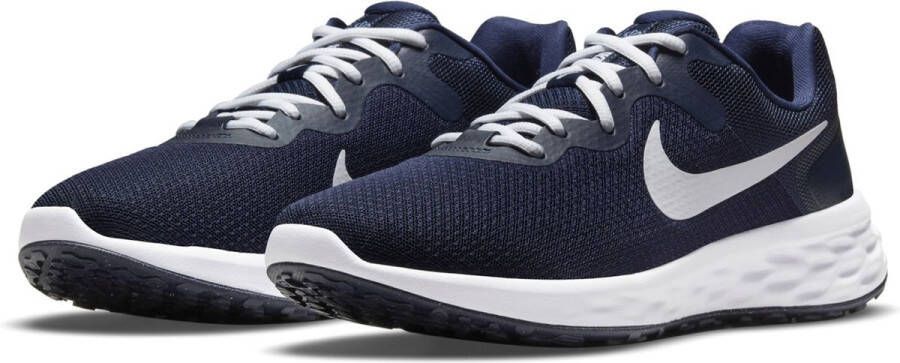 Nike Revolution 6 Next Nature hardloopschoenen donkerblauw wit grijs blauw - Foto 2