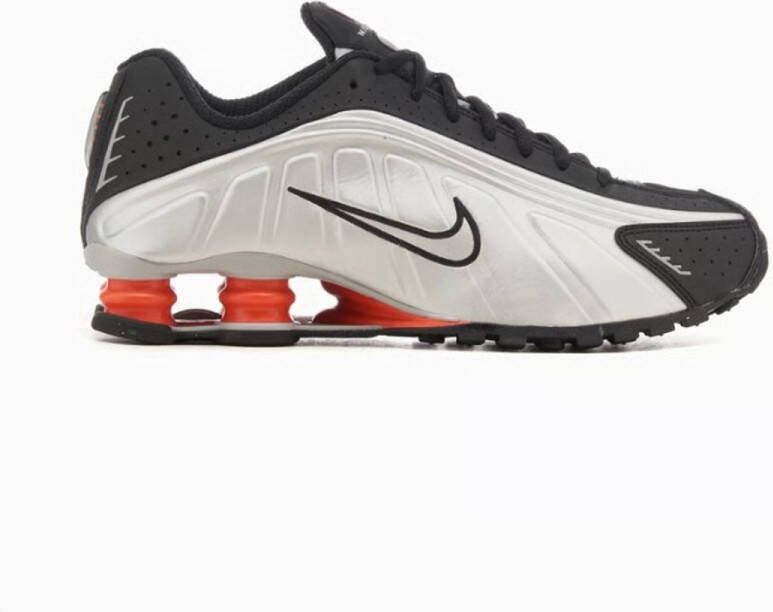 Nike Shox R4 Zwart Zilver Oranje Sneakers Heren Doos Zonder Deksel