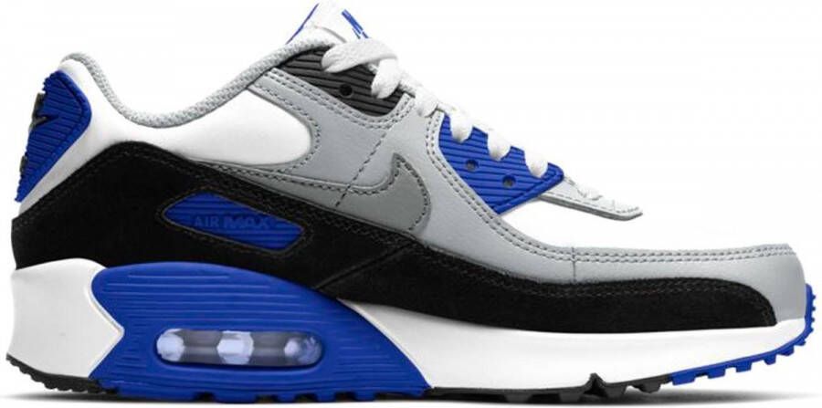 Nike Air Max 90 LTR (GS) leren sneakers wit grijs blauw - Schoenen.nl
