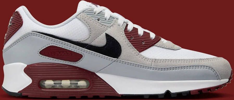 Nike Herenschoenen Air Max 90 White Dark Team Red Pure Platinum Black- Heren White Dark Team Red Pure Platinum Black