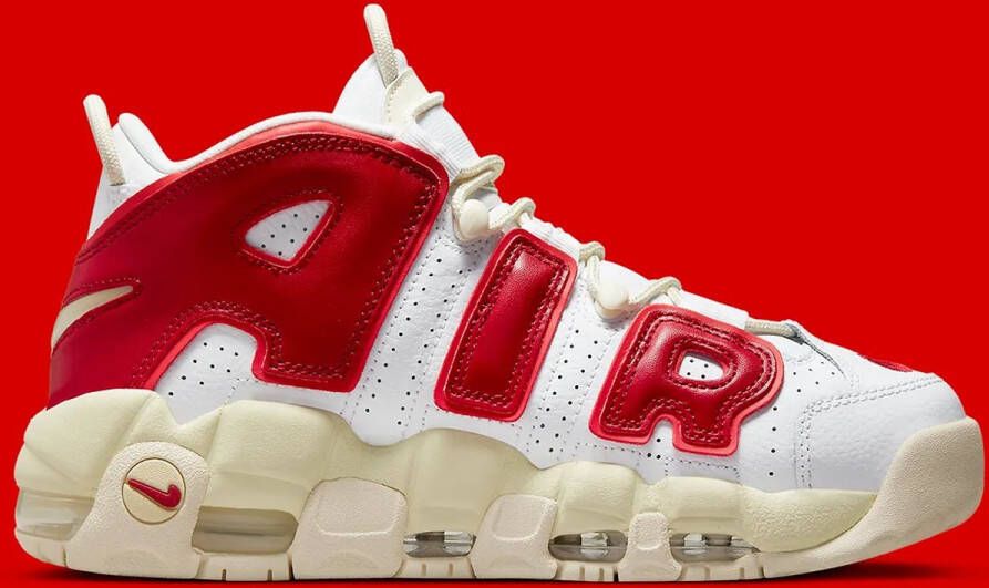 Nike Wmns Air More Uptempo Basketball Schoenen white gym red alabaster lt crimson maat: 37.5 beschikbare maaten:37.5 40 - Foto 2