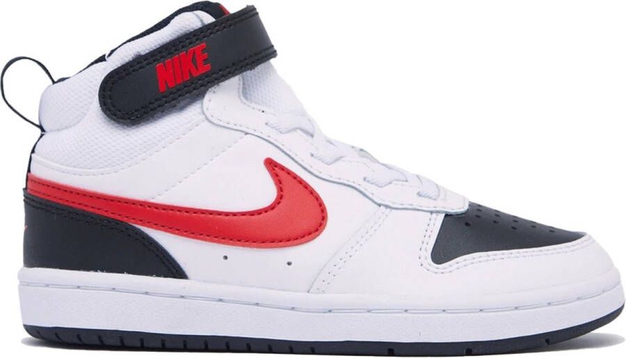 Nike court borough mid 2 sneakers wit rood kinderen