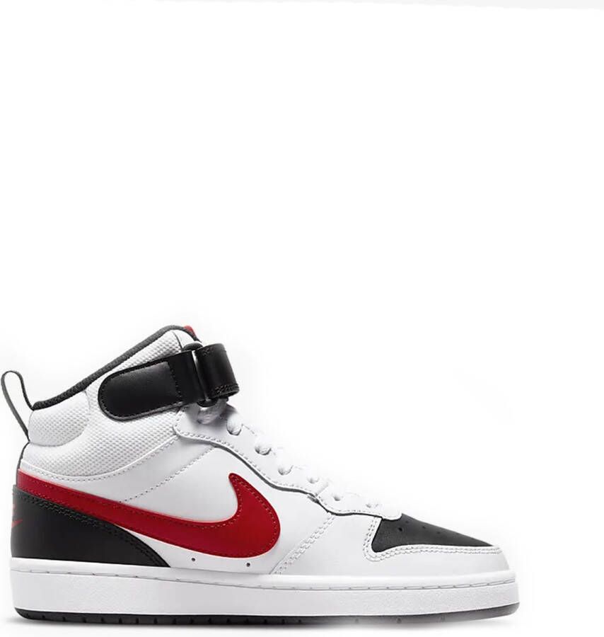 Nike court borough mid 2 sneakers wit rood kinderen