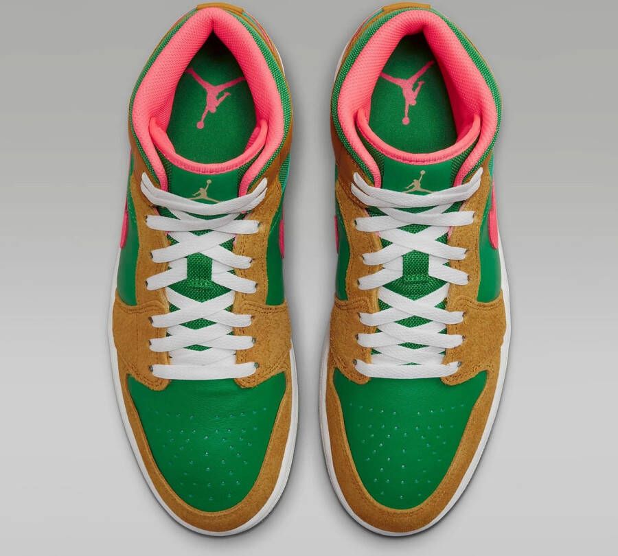 Jordan Air 1 Mid Se (gs) Basketball Schoenen chutney celestial gold lucky green maat: 39 beschikbare maaten:38 39 40