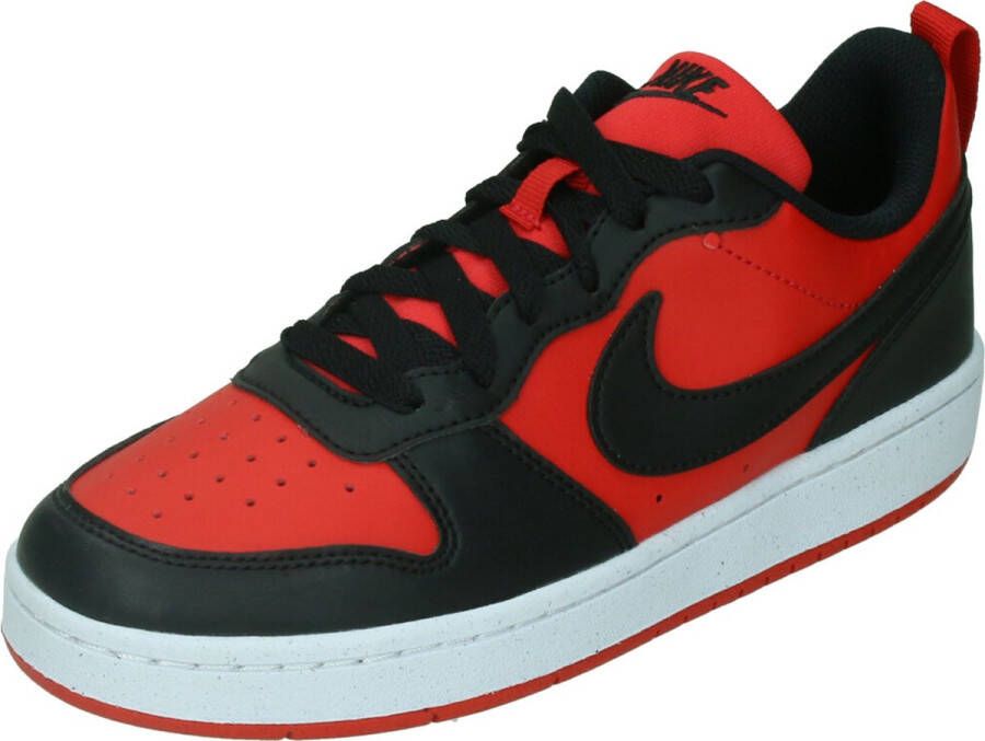 Nike court borough low recraft sneakers rood zwart kinderen