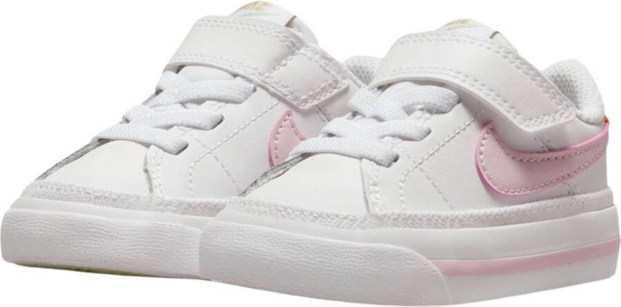 Nike court legacy sneakers wit roze kinderen