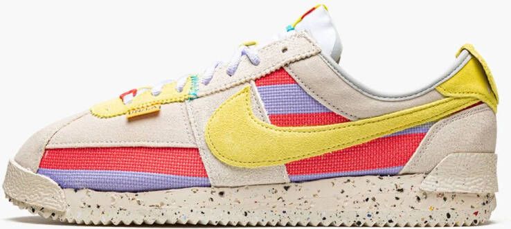 Nike Union LA Nike Cortez X Union LA Special Edition Gebroken Wit Geel Roze Lila Sneakers Dames Doos Zonder Deksel