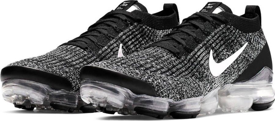 Nike Air VaporMax Flyknit 3 Heren Black Metallic Silver White White Heren