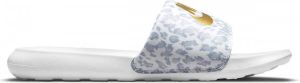 Nike Victori One Slipper met print voor dames White Wolf Grey Pure Platinum Metallic Gold Dames