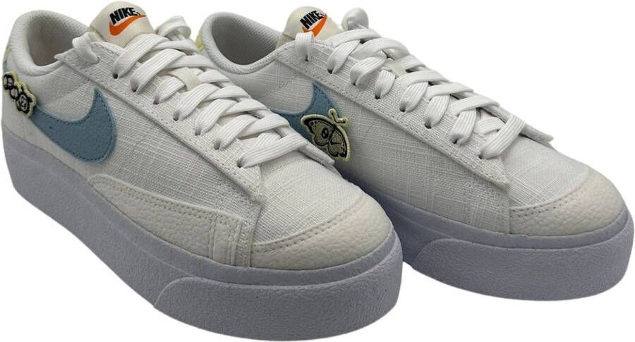 Nike W Blazer Low Platform Se Nn White Boarder Blue Pink Oxford Schoenmaat 37 1 2 Sneakers DJ6376 100 - Foto 2
