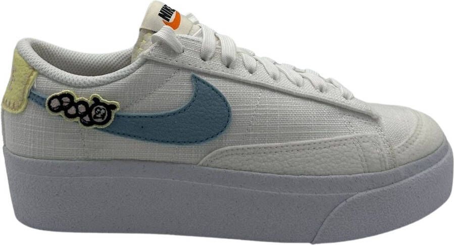 Nike W Blazer Low Platform Se Nn White Boarder Blue Pink Oxford Schoenmaat 37 1 2 Sneakers DJ6376 100 - Foto 3