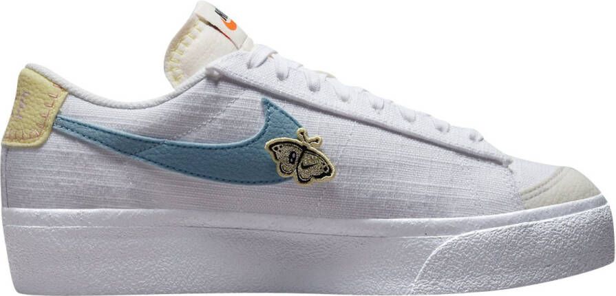 Nike W Blazer Low Platform Se Nn White Boarder Blue Pink Oxford Schoenmaat 37 1 2 Sneakers DJ6376 100 - Foto 4