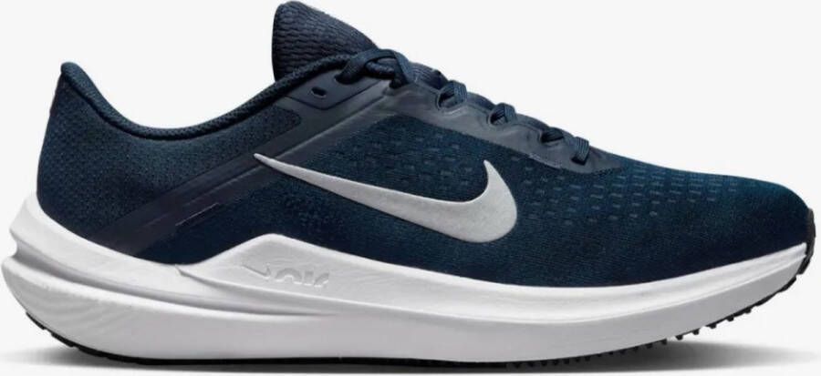 Nike Winflo 10 Hardloopschoenen College Navy Platinum Tint Zwart Metallic Silver Blauw Wit Winflo Hardlopen Heren