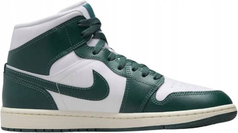 Nike Air Jordan 1 Mid Donkergroen Wit Gebroken Wit Sneakers Unisex Doos Zonder Deksel