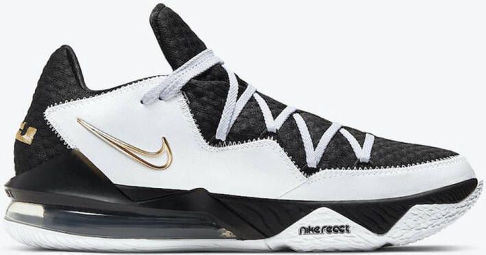 Nike x Lebron XVII Low Sneaker Heren Basketbal NBA Zwart Wit Goud LET OP! Doos Zonder Deksel