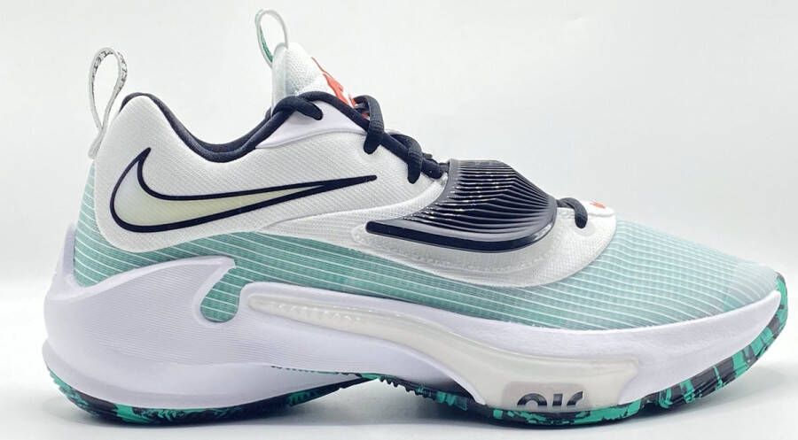 Nike Zoom Freak 3 White Black Clear Emerald Total Orange Schoenmaat 47 1 2 Basketball Performance Low DA0694 101