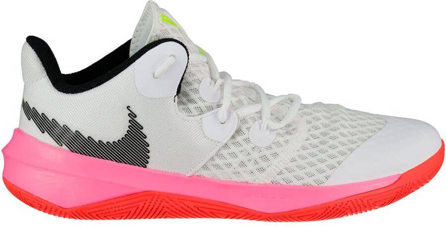 Nike Zoom Hyperspeed Court LE Volleybalschoenen White Black Bright Crimson Pink Blaster Kinderen