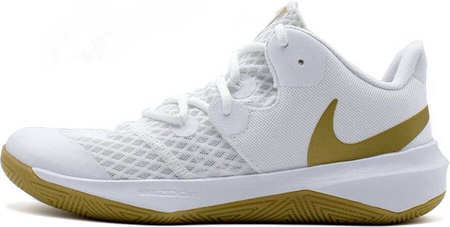 Nike Zoom Hyperspeed Court LE Volleybalschoenen White Metallic Gold Heren