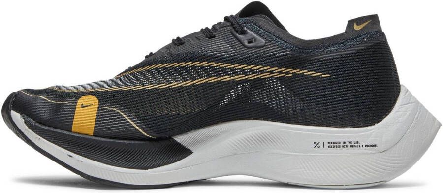 Nike Zoom Vaporfly Next Sneaker Unisex Zwart Goud Valt Klein Doos Zonder Deksel